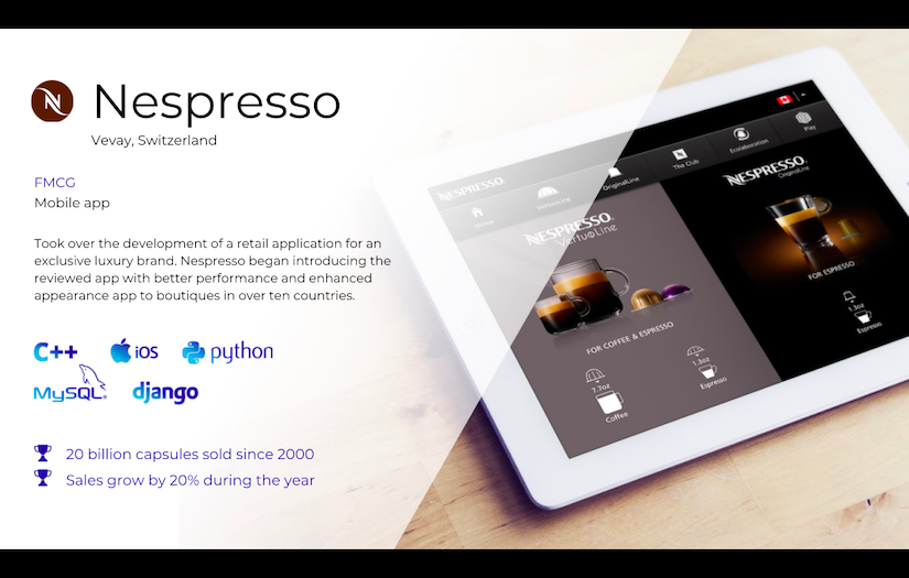 NESPRESSO: IOS APPLICATION FOR COFFEE RETAIL